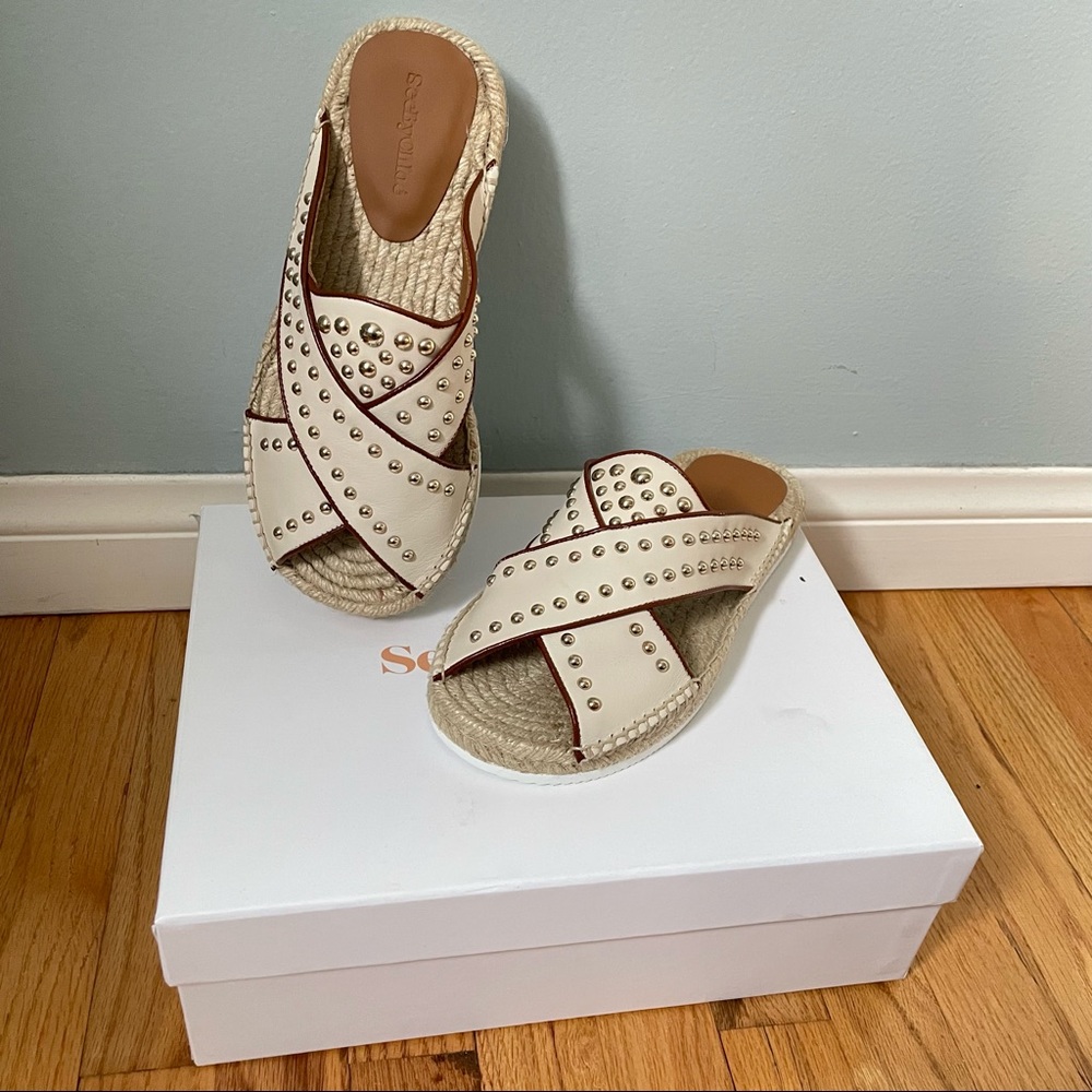 NEW See By Chloé Pia Natural Espadrille Slides
